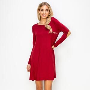Solid Elbow Patch Dress | Size Medium